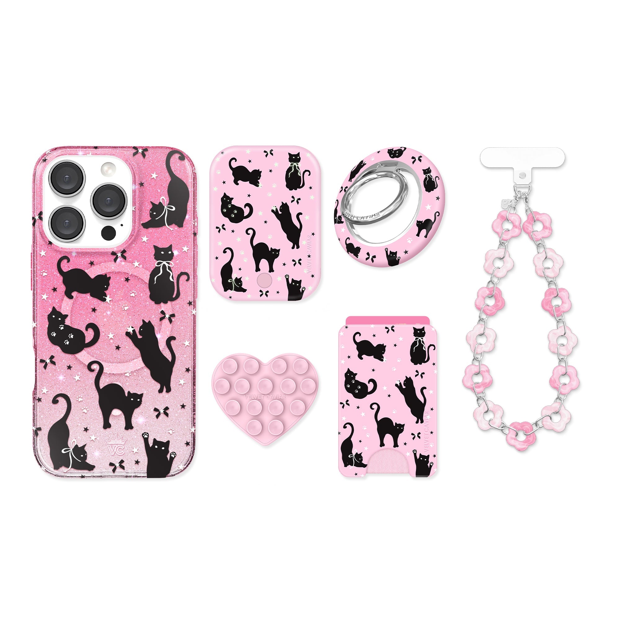 Lucky Kittens Glitter iPhone Bundle Set