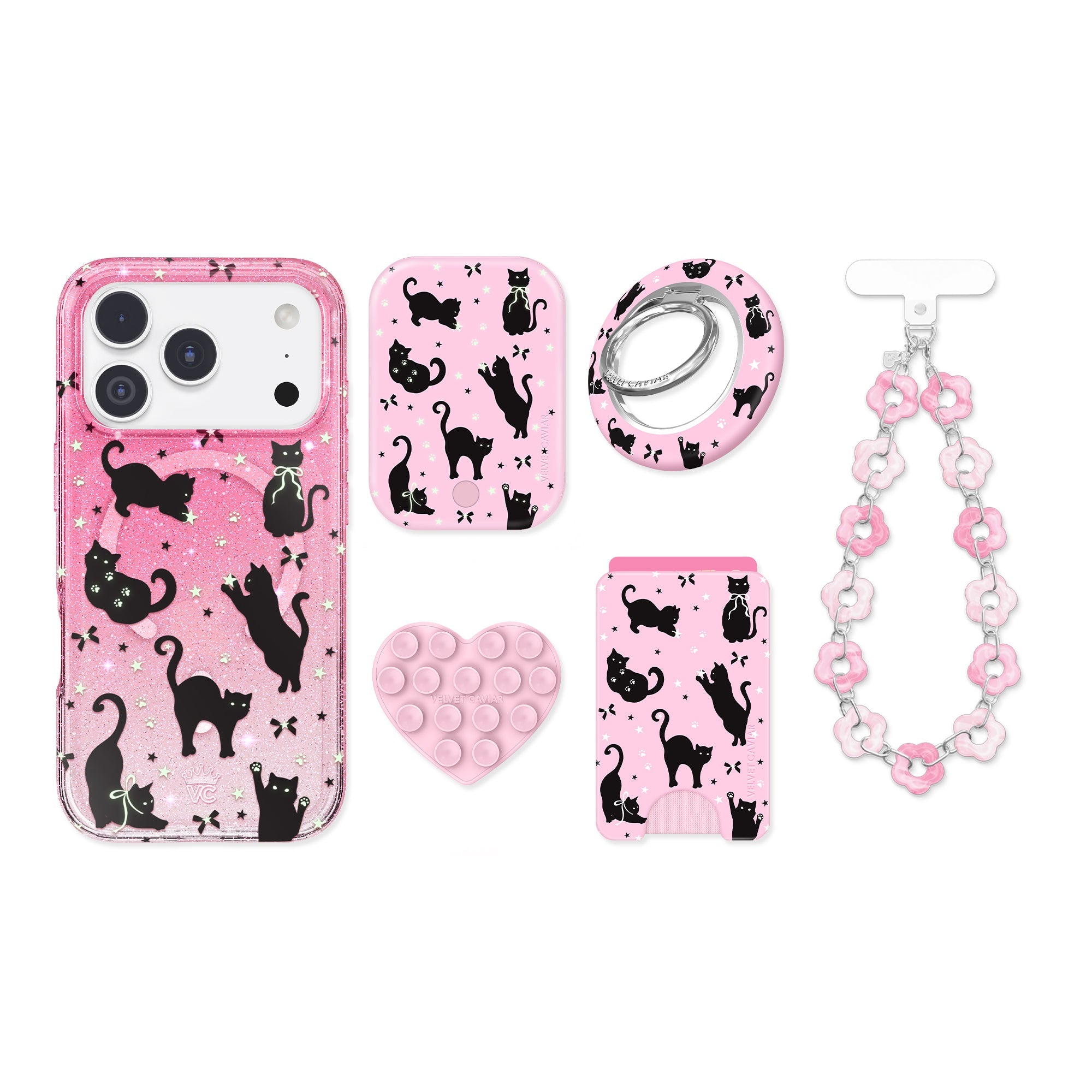 Lucky Kittens Glitter iPhone Bundle Set