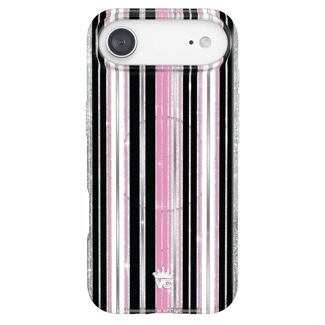 Pretty Punk Stripes Glitter iPhone Case