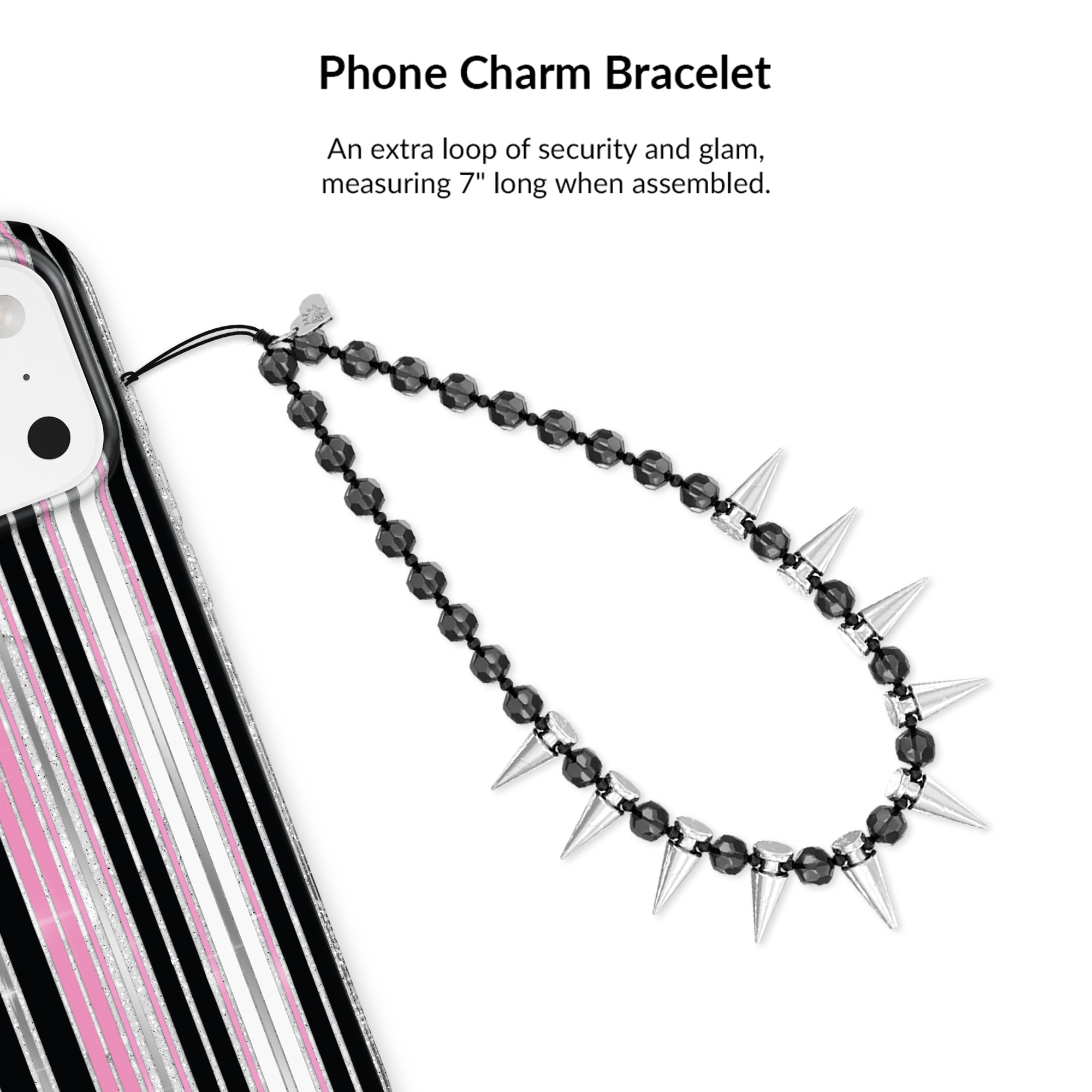 Pretty Punk Stripes Glitter iPhone Bundle Set