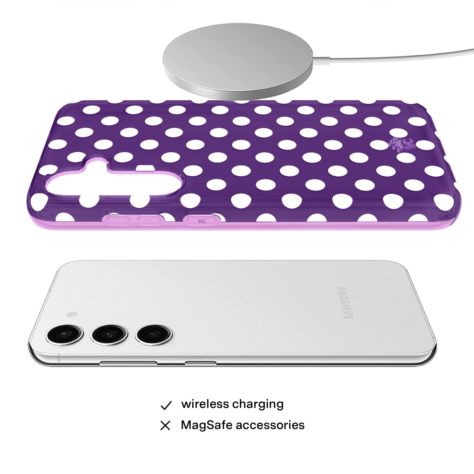 Violet Glow Polka Dot Samsung Case
