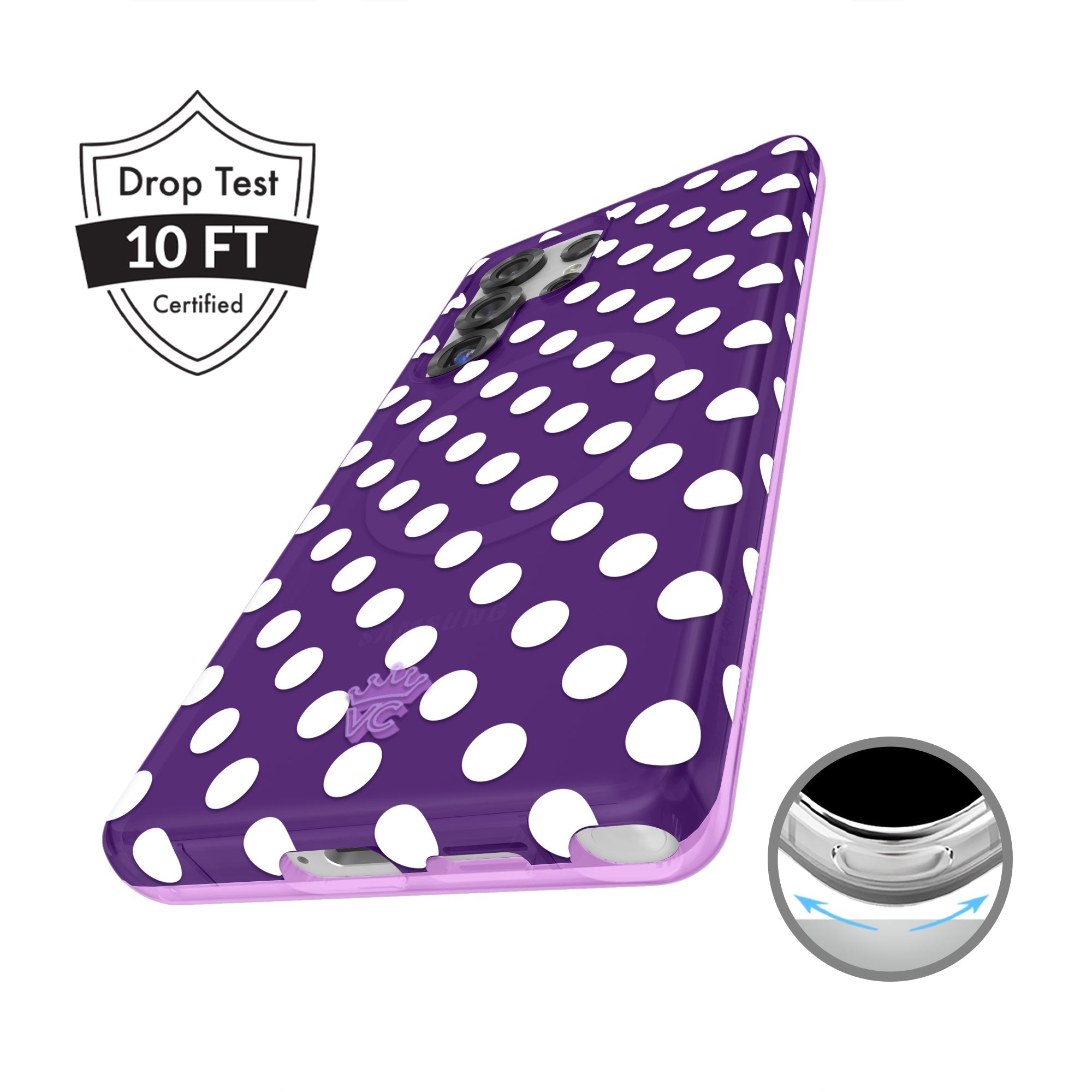 Violet Glow Polka Dot Samsung Case