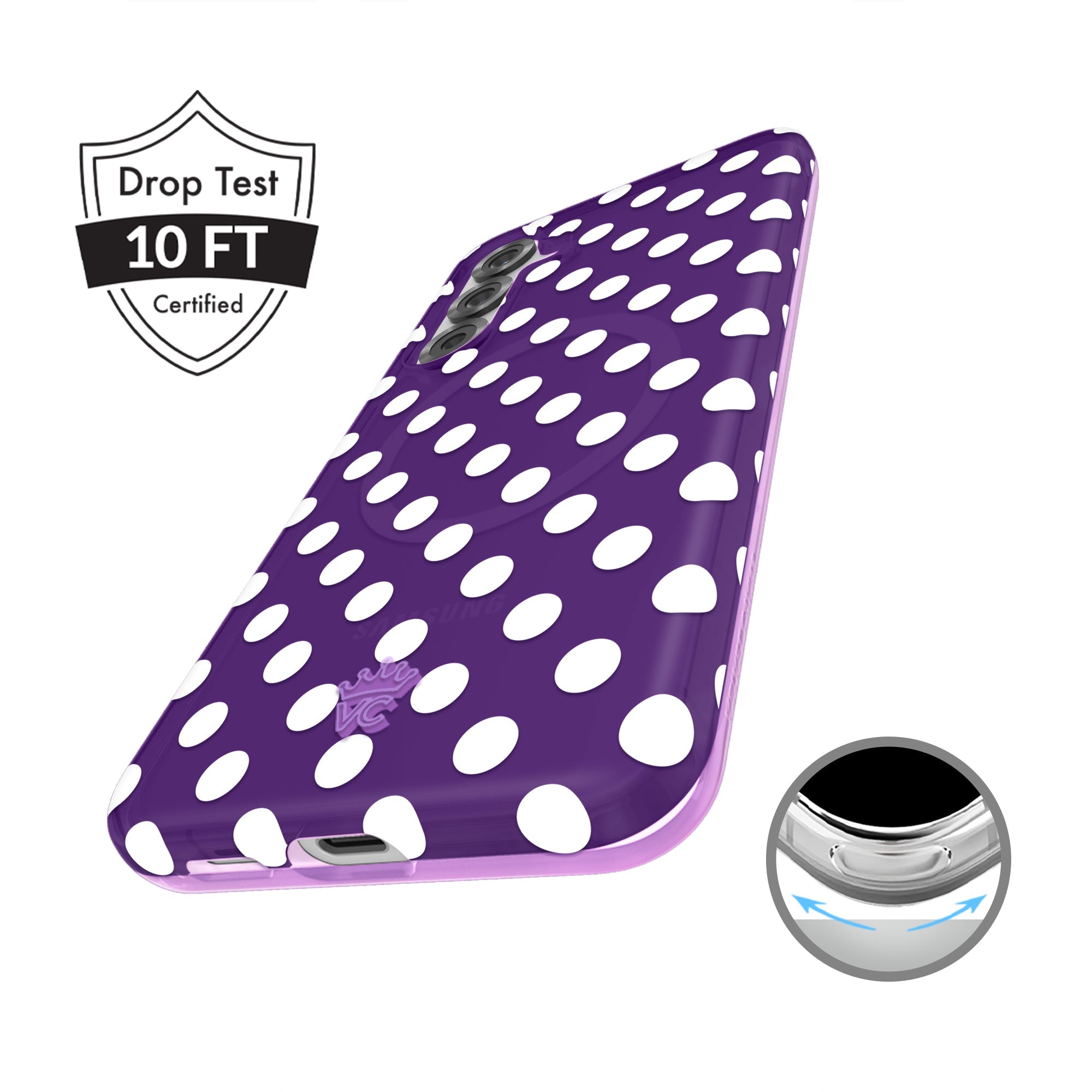 Violet Glow Polka Dot Samsung Case