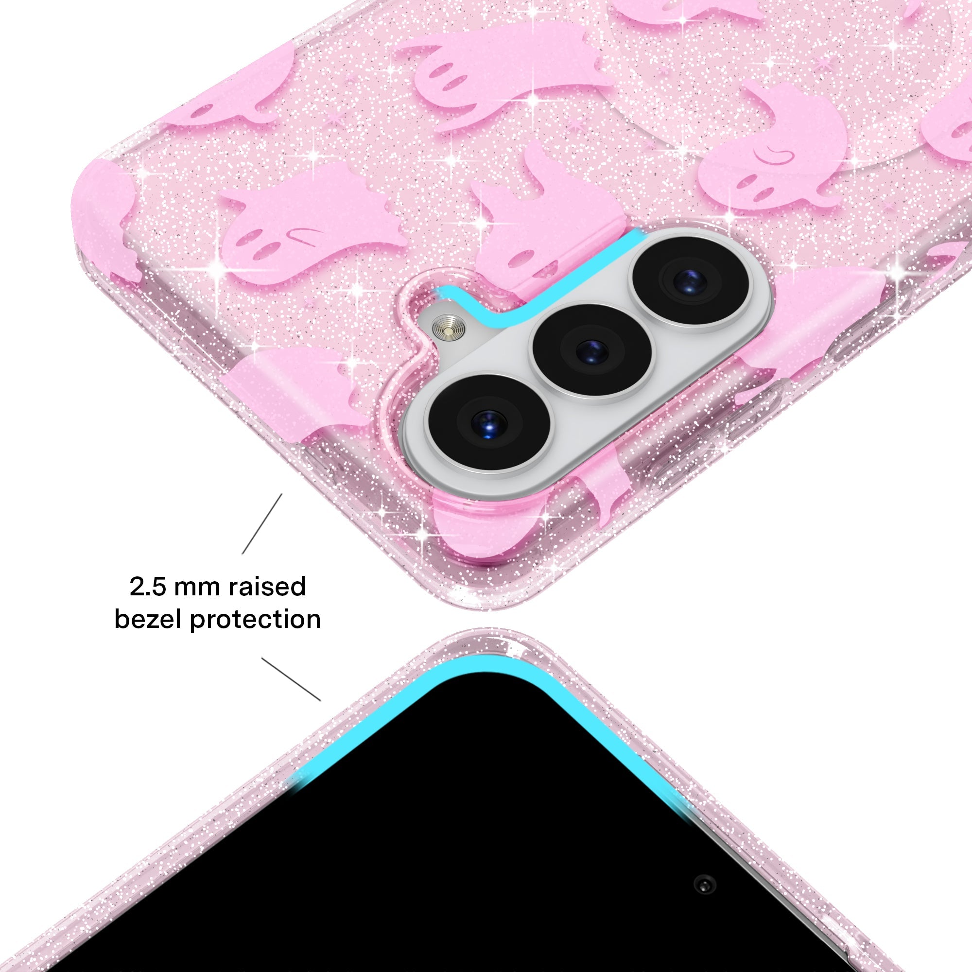 Ghosted Pink Glitter Samsung Case