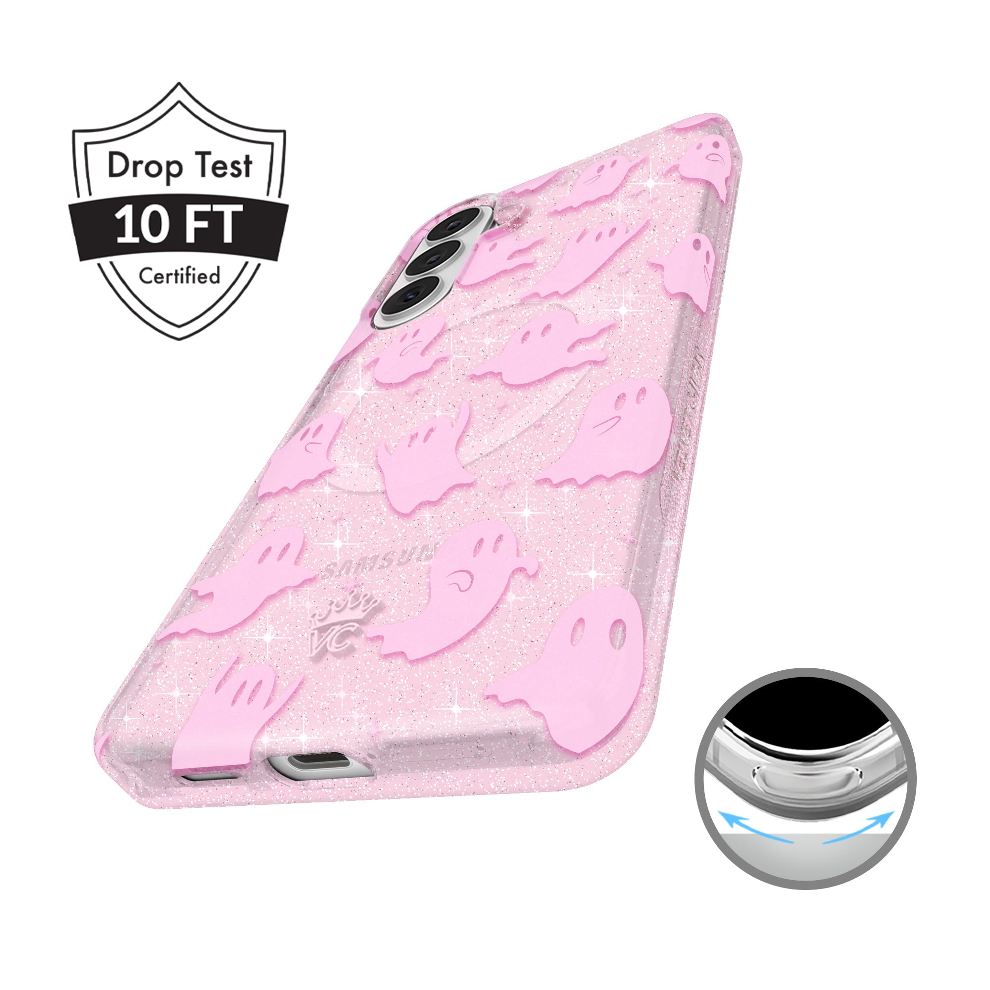 Ghosted Pink Glitter Samsung Case