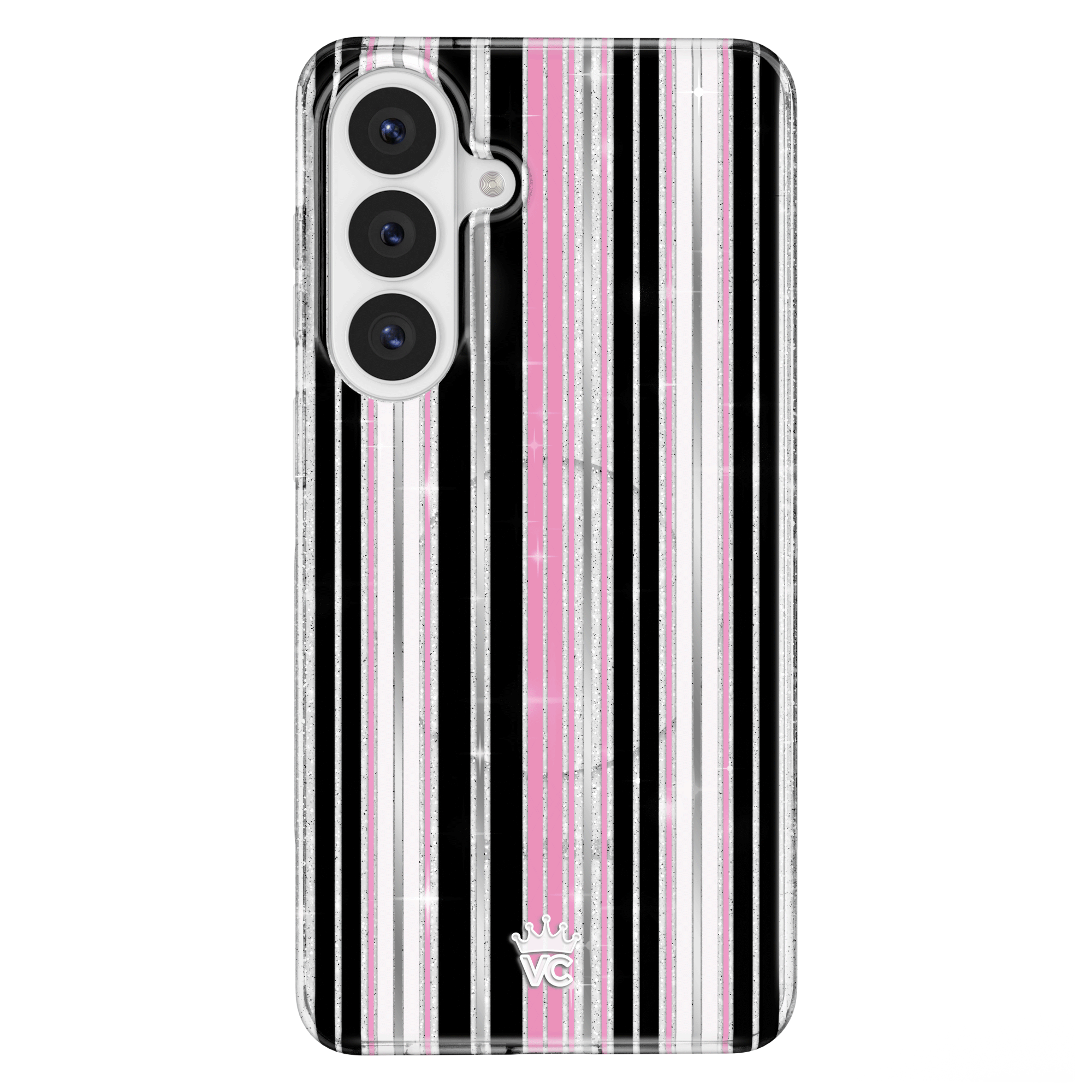 Pretty Punk Stripes Glitter Samsung Case