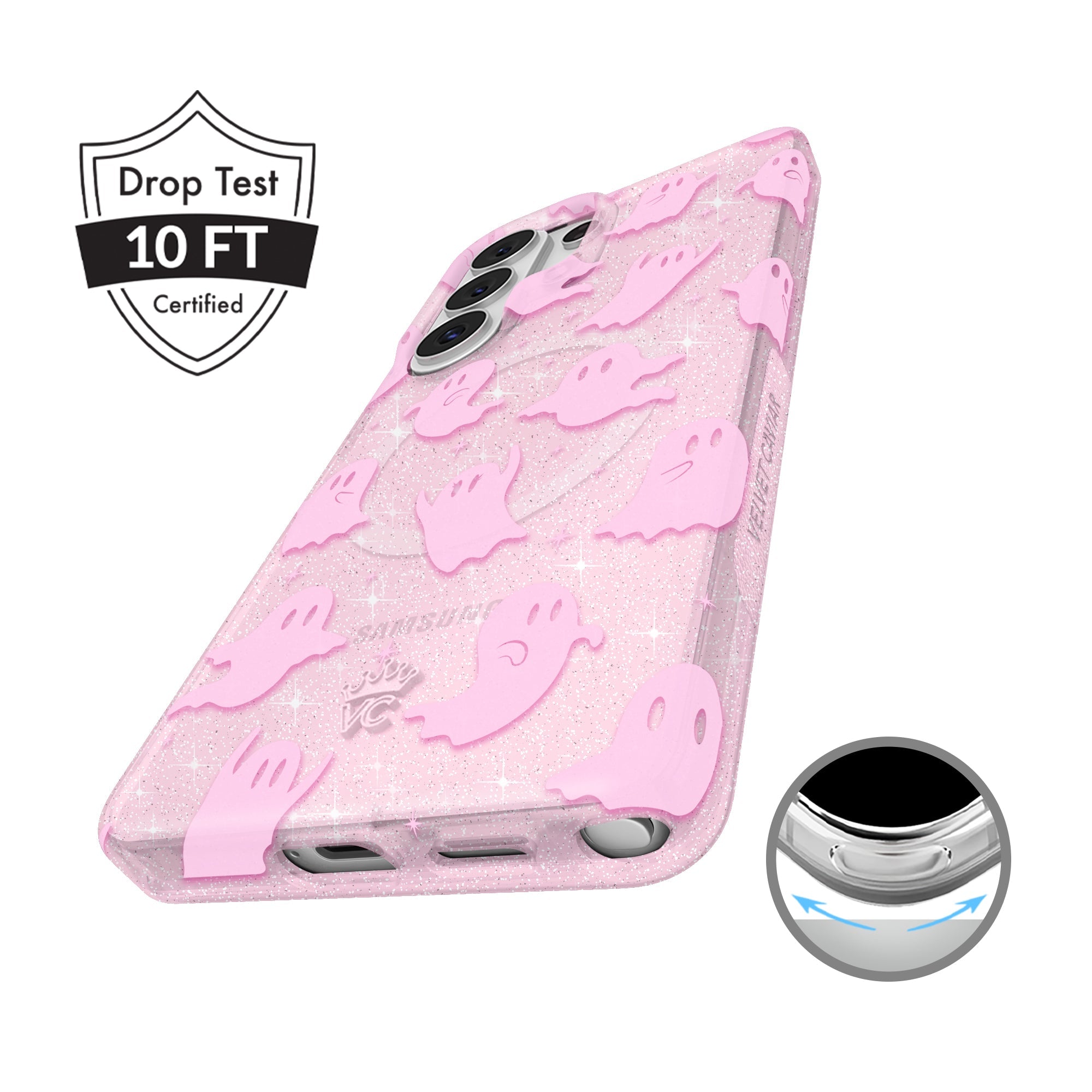 Ghosted Pink Glitter Samsung Case