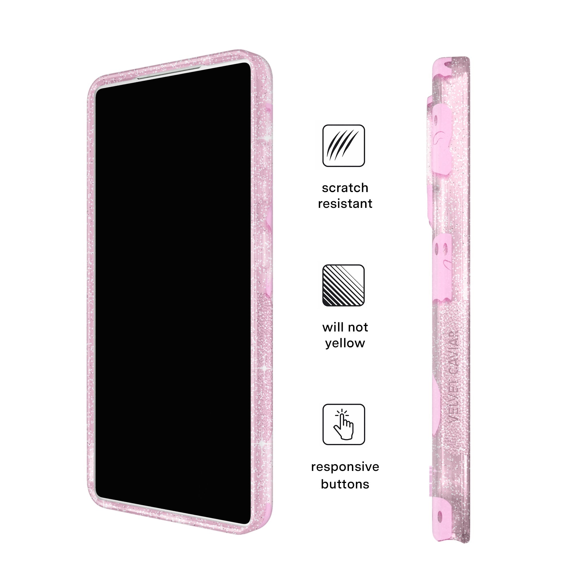 Ghosted Pink Glitter Samsung Case