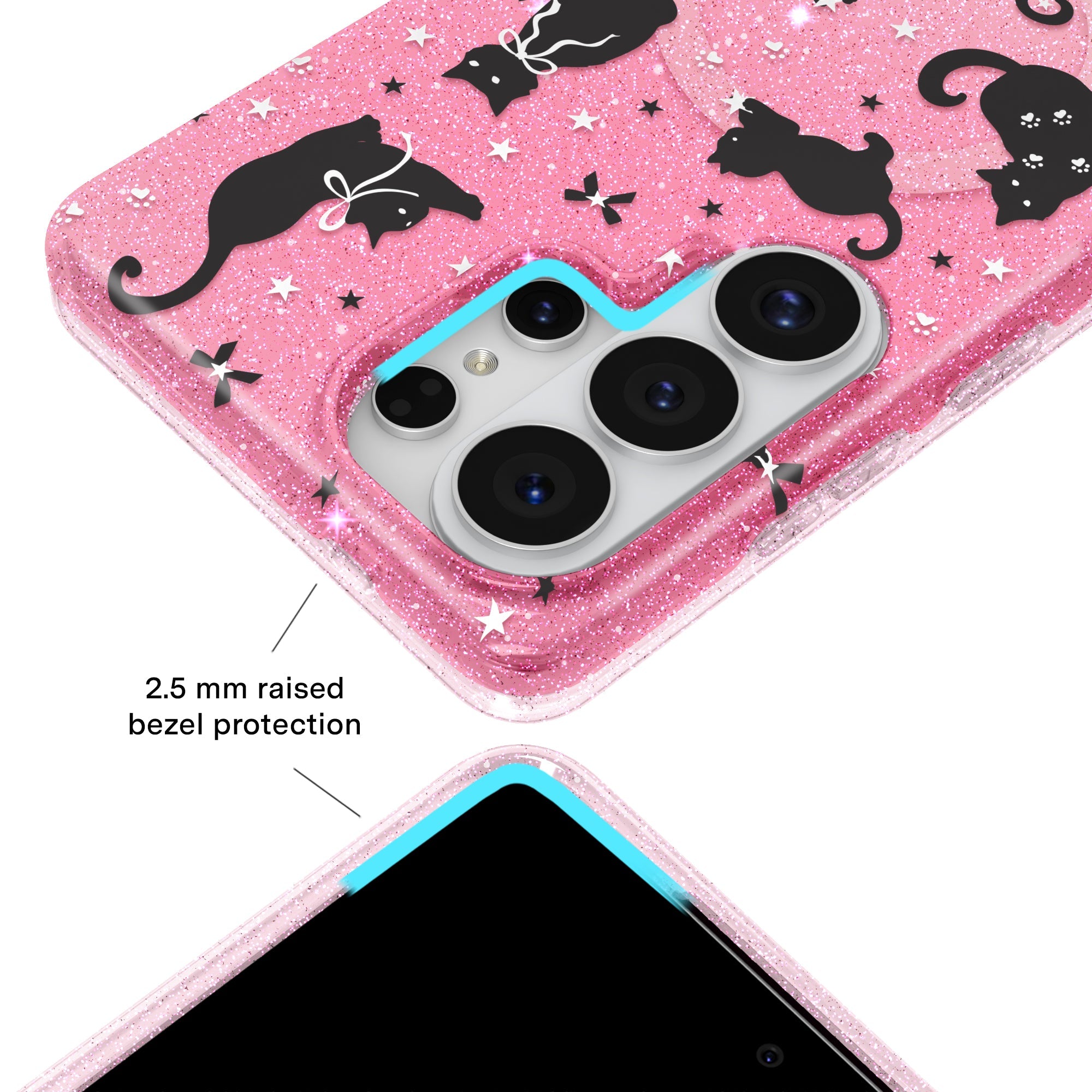 Lucky Kittens Glitter Samsung Case