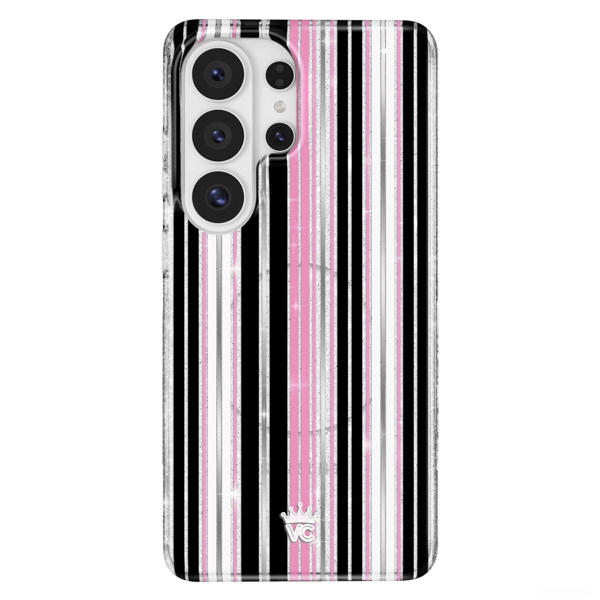 Pretty Punk Stripes Glitter Samsung Case