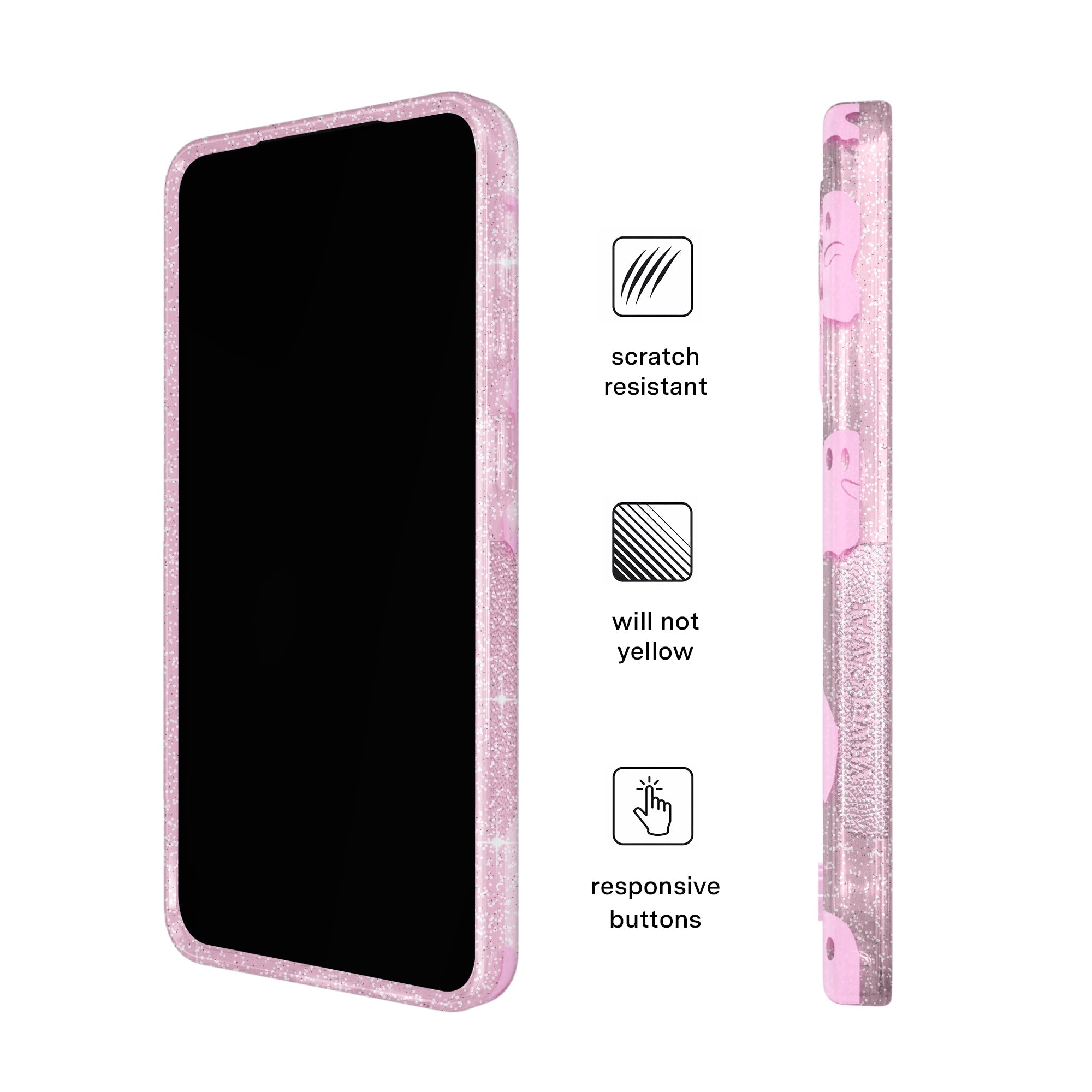 Ghosted Pink Glitter Samsung Case
