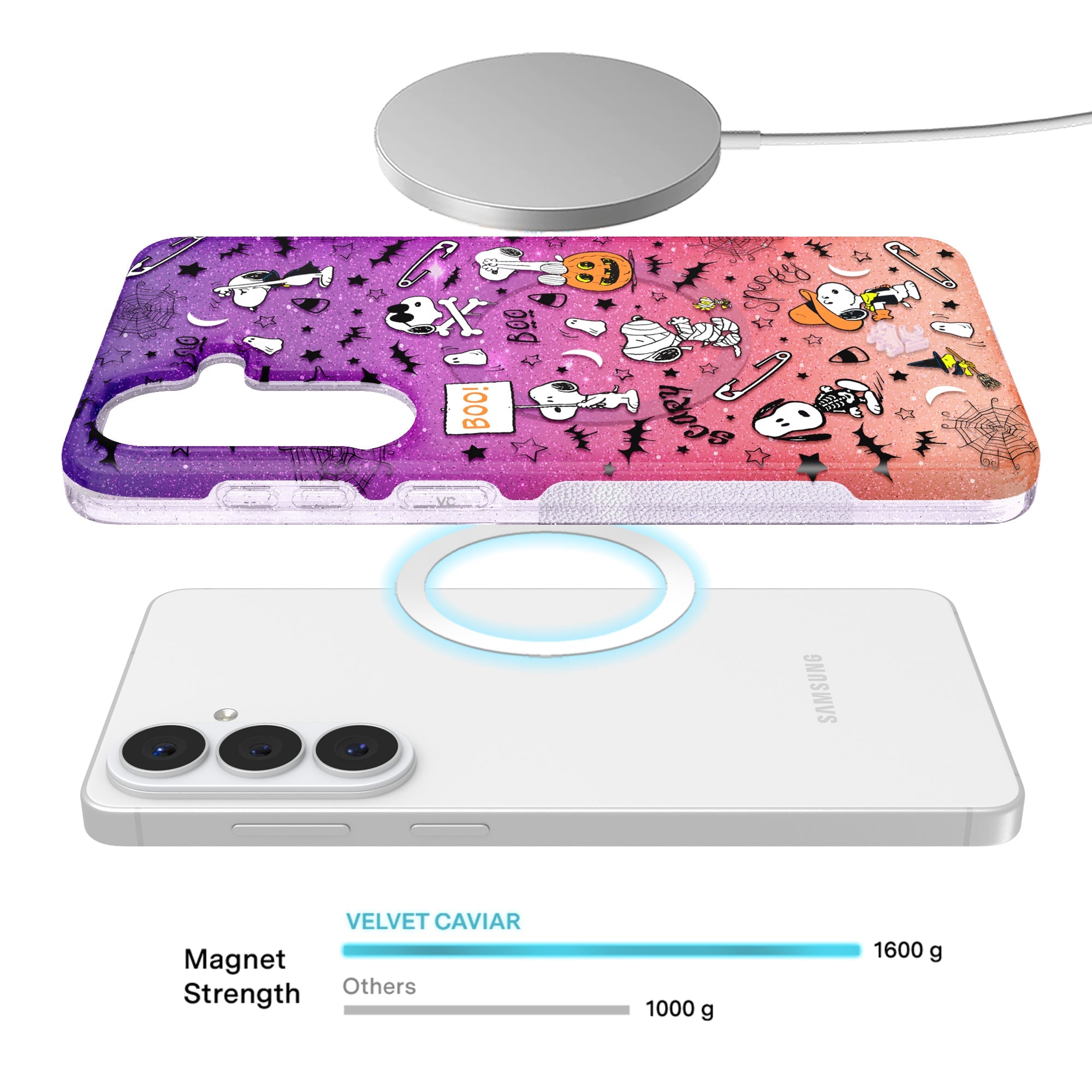 Snoopy Spooky Glitter Samsung Case