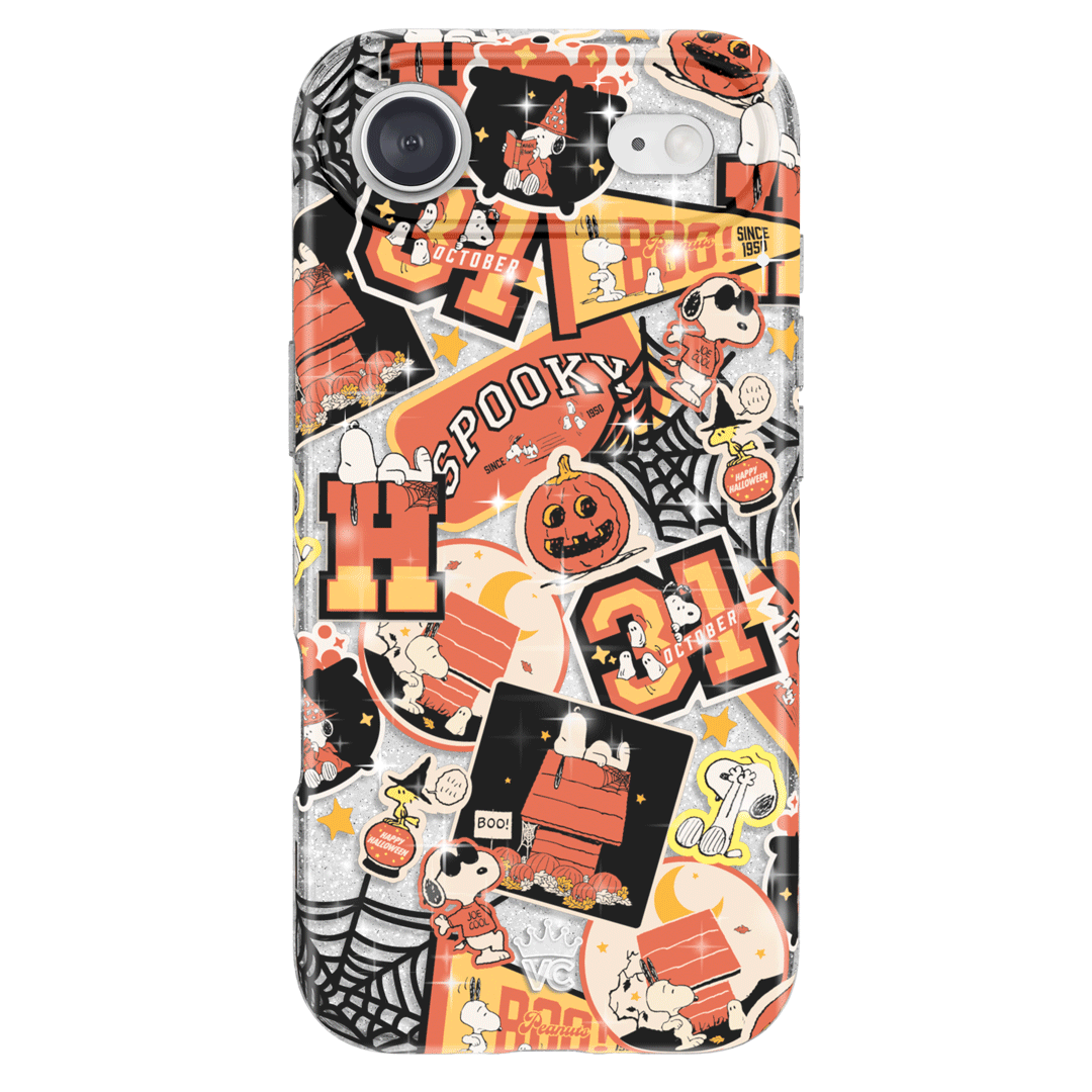 Snoopy Halloween Varsity Glitter iPhone Case
