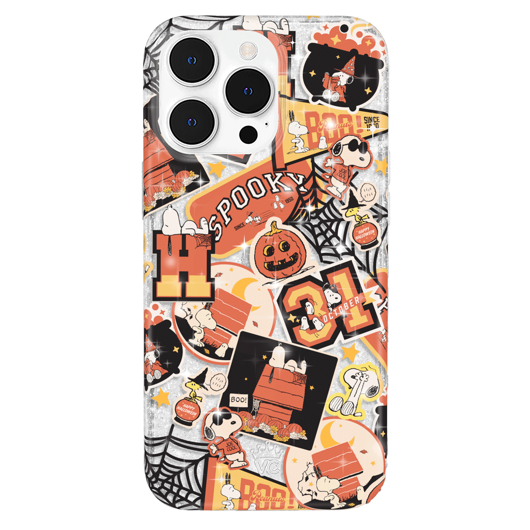 Snoopy Halloween Varsity Glitter iPhone Case