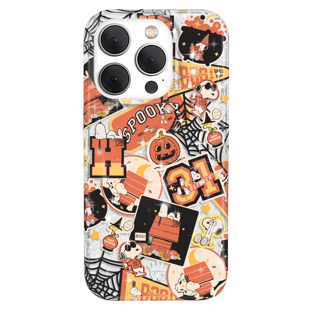Snoopy Halloween Varsity Glitter iPhone Case