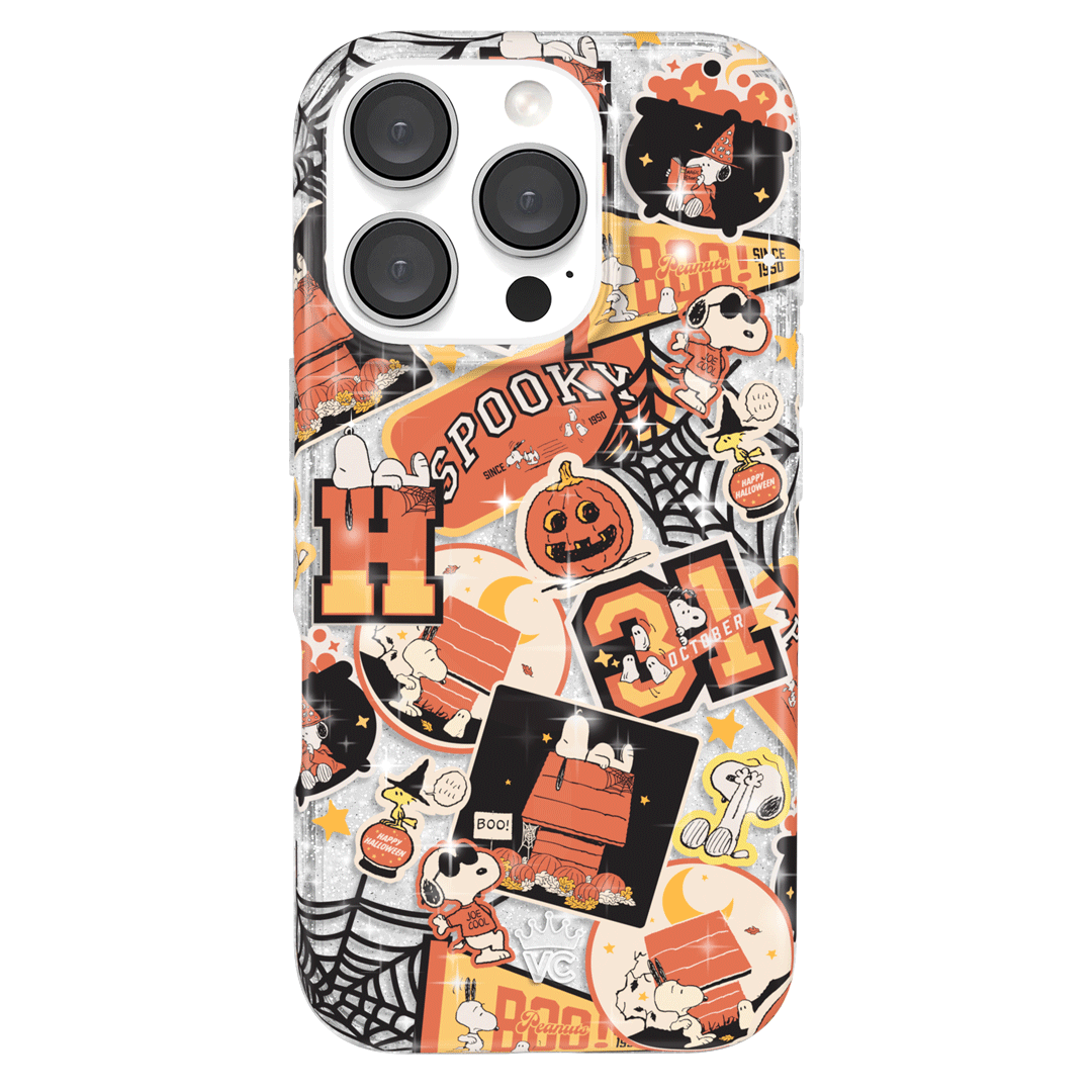 Snoopy Halloween Varsity Glitter iPhone Case