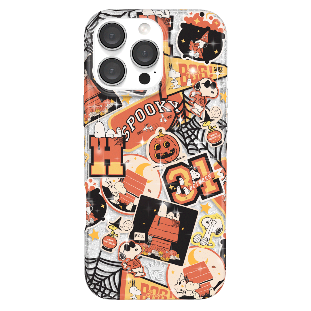 Snoopy Halloween Varsity Glitter iPhone Case