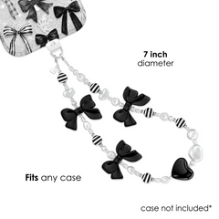 Gothic Black Bows Phone Charm