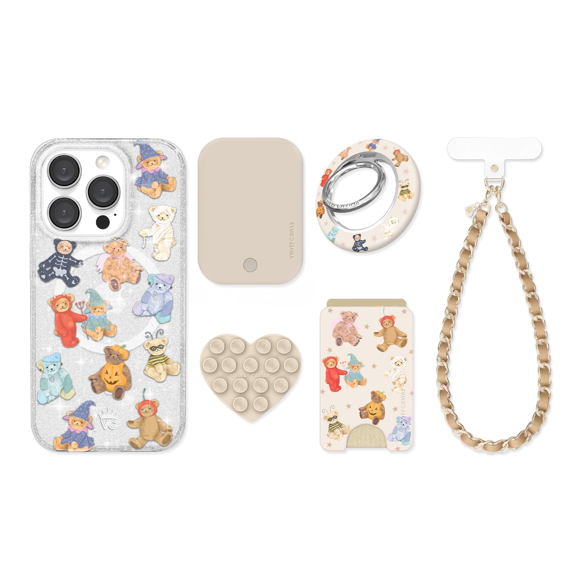Teddy Scare Glitter iPhone Bundle Set