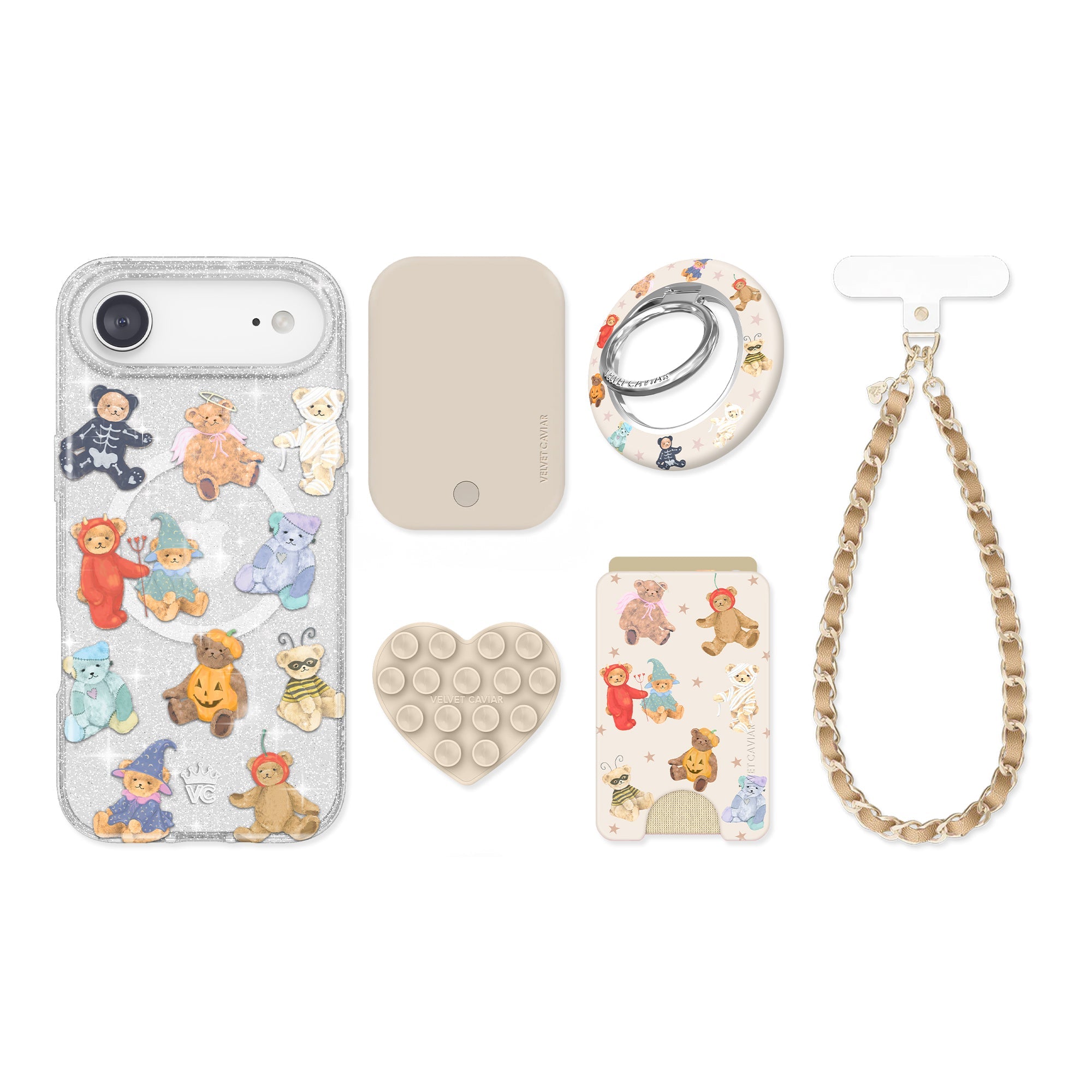 Teddy Scare Glitter iPhone Bundle Set