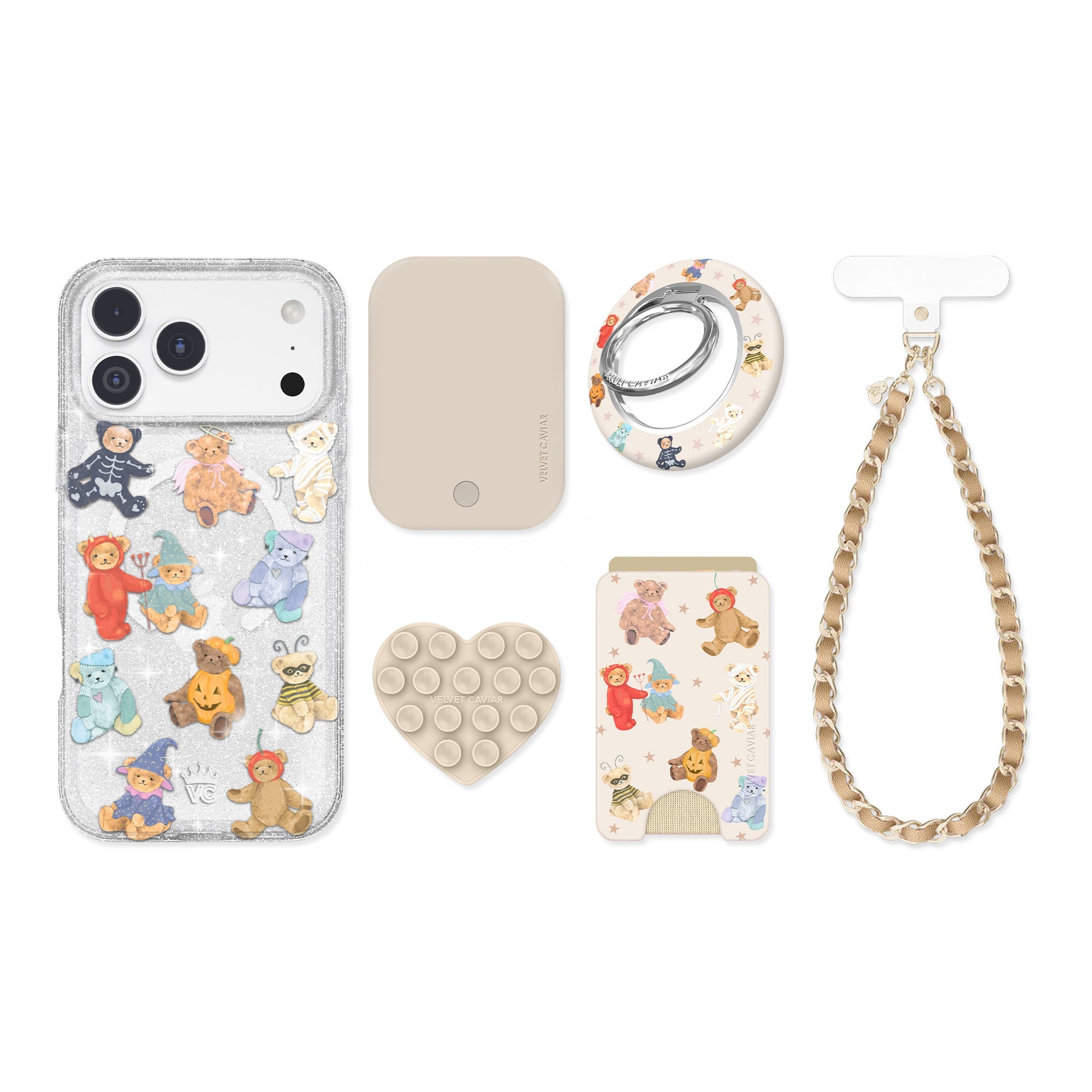 Teddy Scare Glitter iPhone Bundle Set