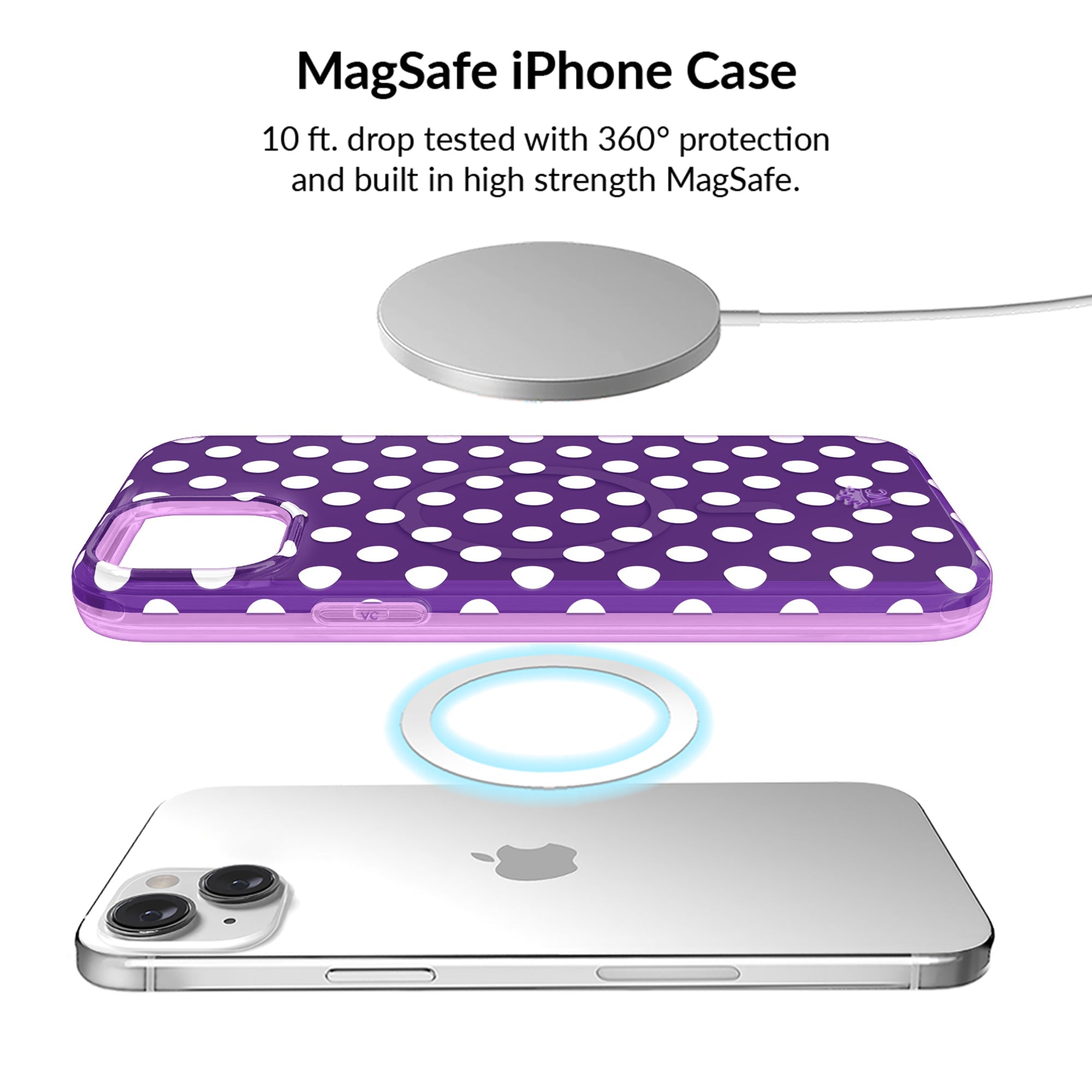 Violet Glow Polka Dot iPhone Bundle Set