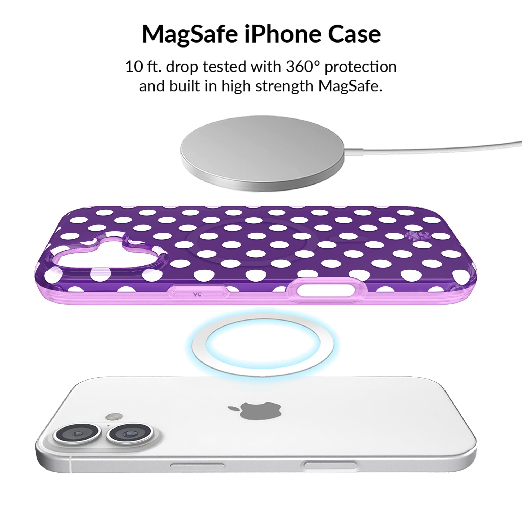 Violet Glow Polka Dot iPhone Bundle Set