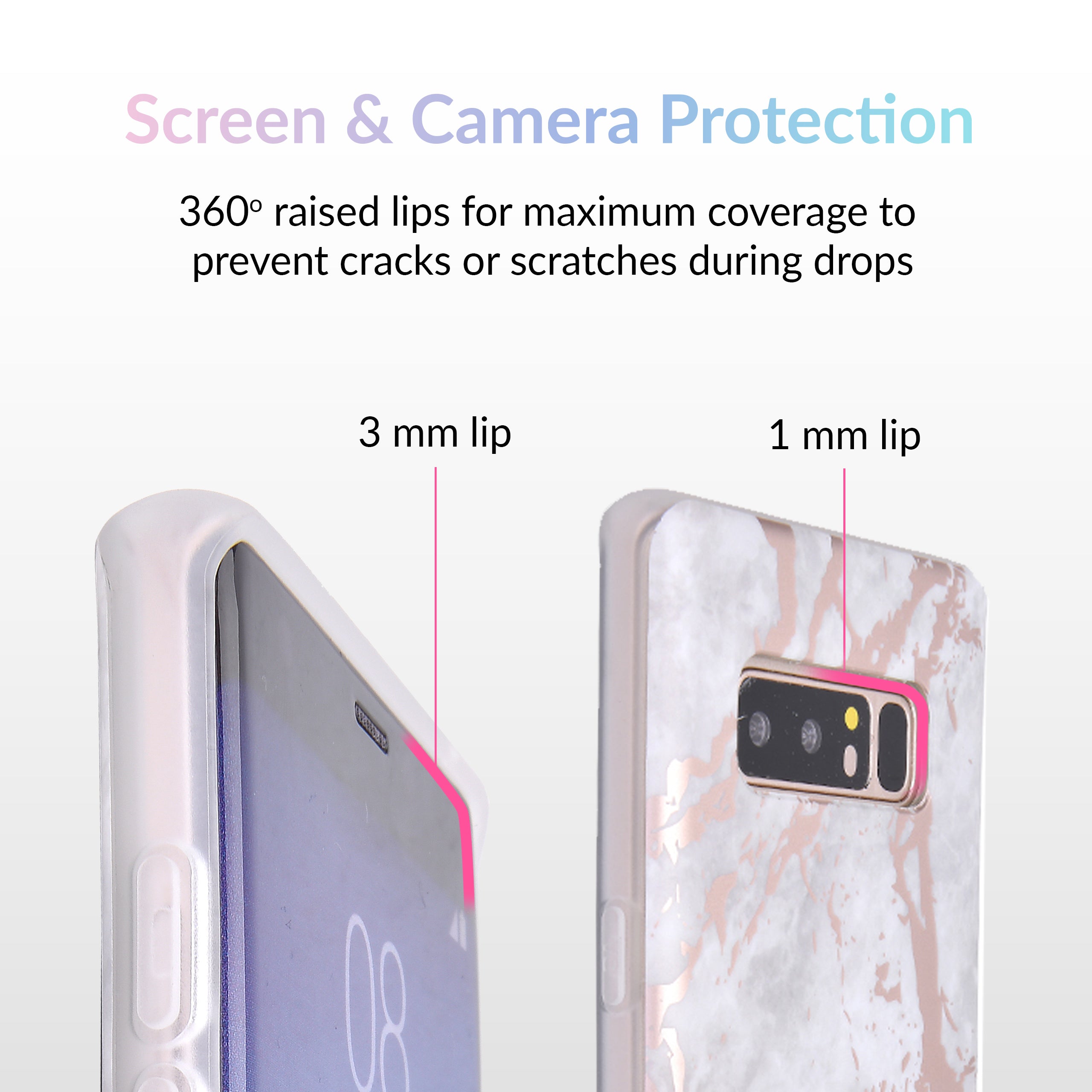 White Marble Rose Gold Chrome Samsung Galaxy Case