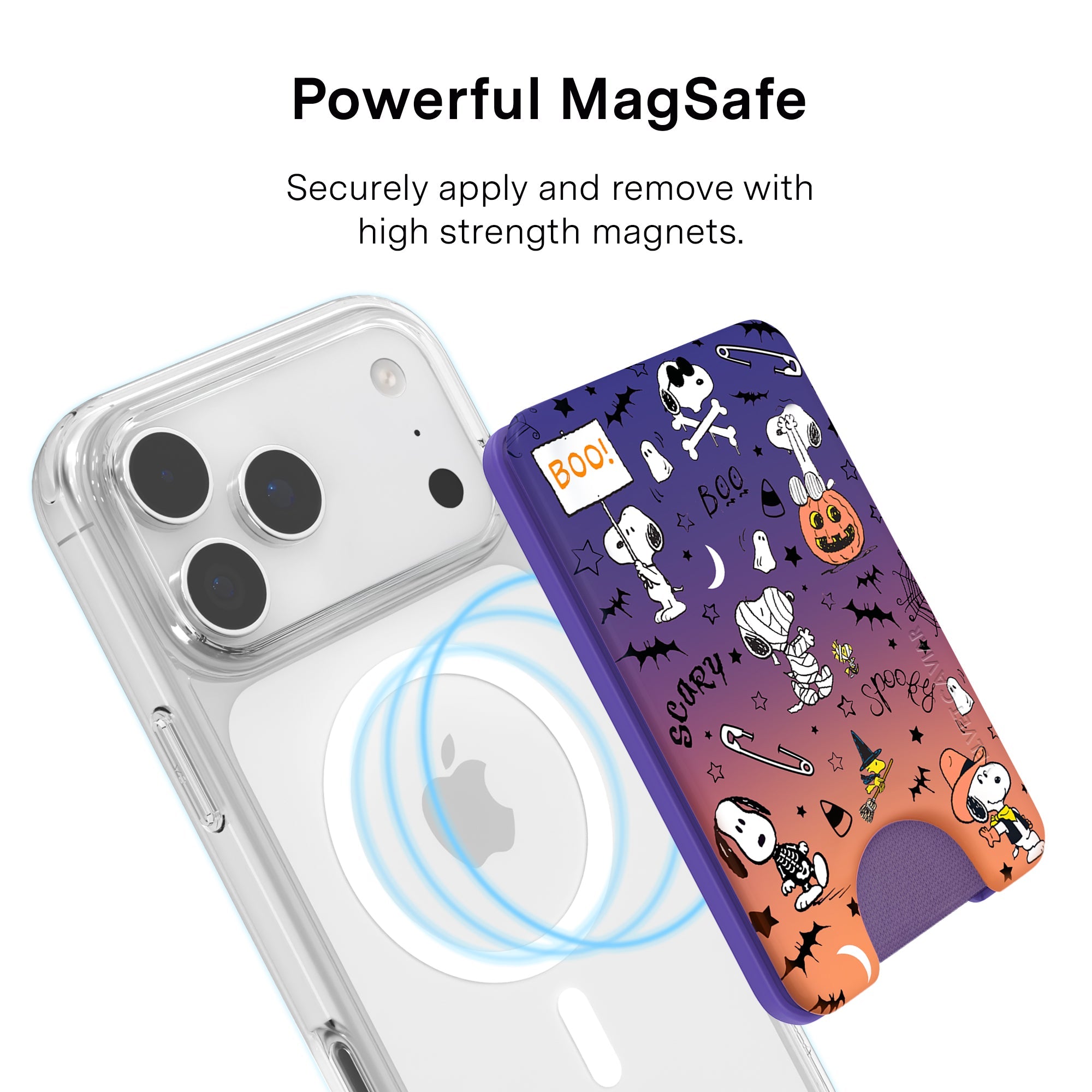 Snoopy Spooky Glitter MagSafe Wallet