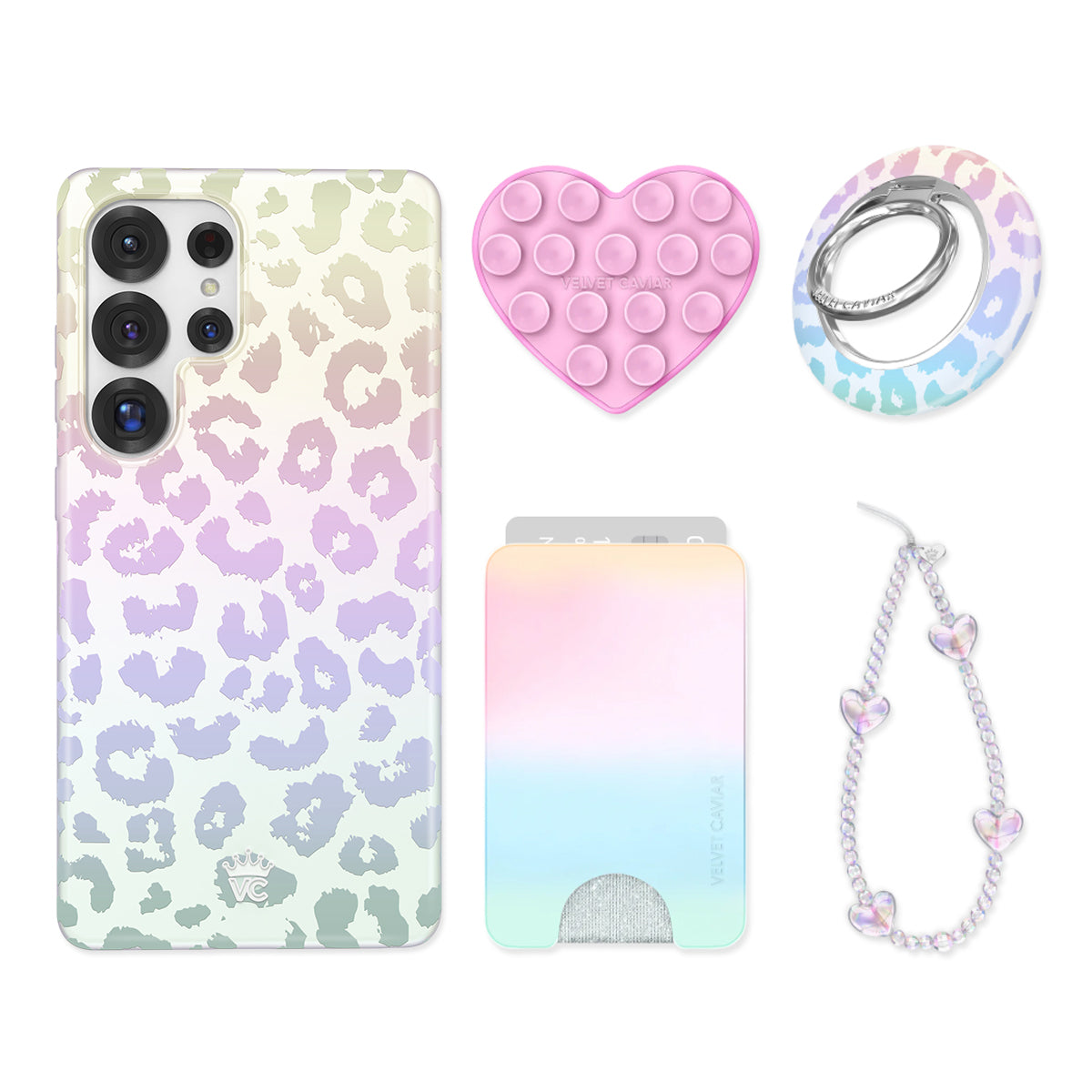 White Opal Leopard Samsung Bundle Set