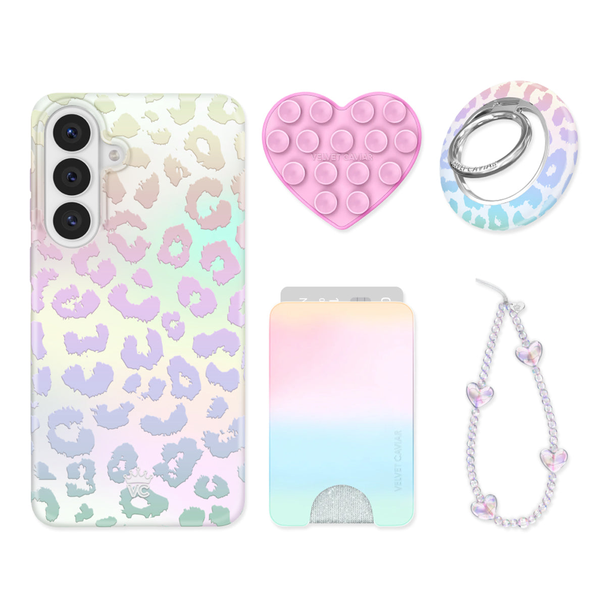White Opal Leopard Samsung Bundle Set