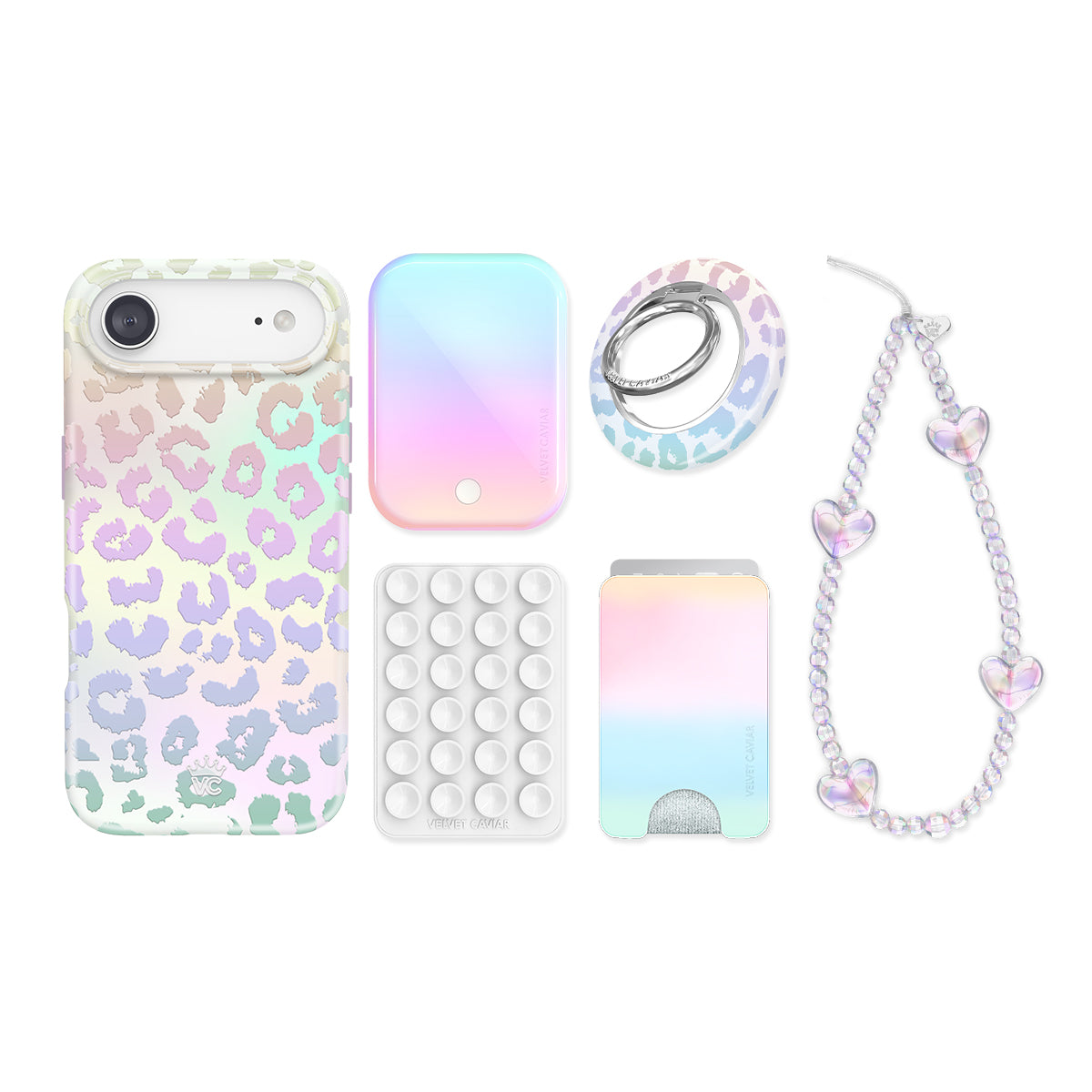 White Opal Leopard iPhone Bundle Set