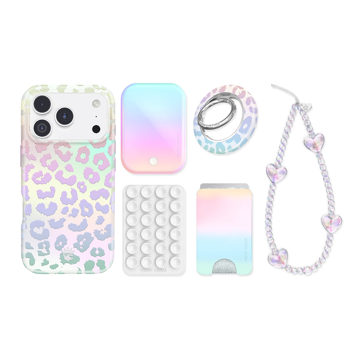 White Opal Leopard iPhone Bundle Set