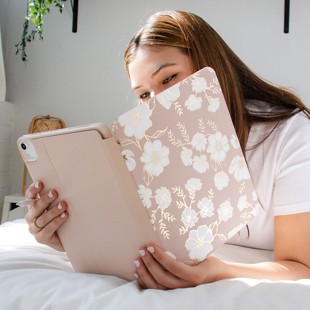 White Floral iPad Case 2.0
