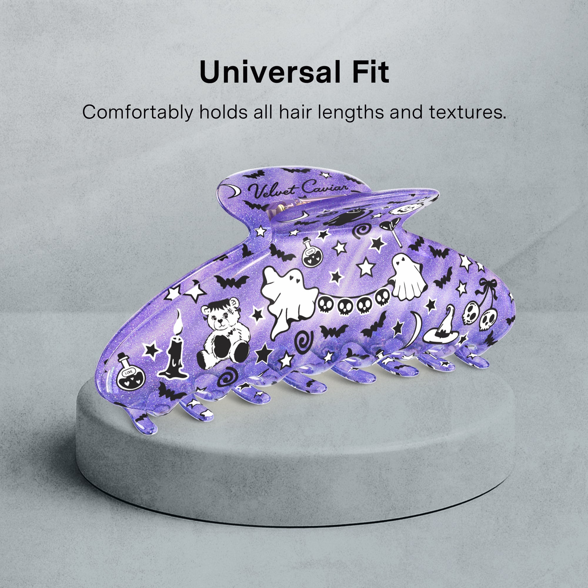 Witchy Lilac Glitter Large Hair Clip