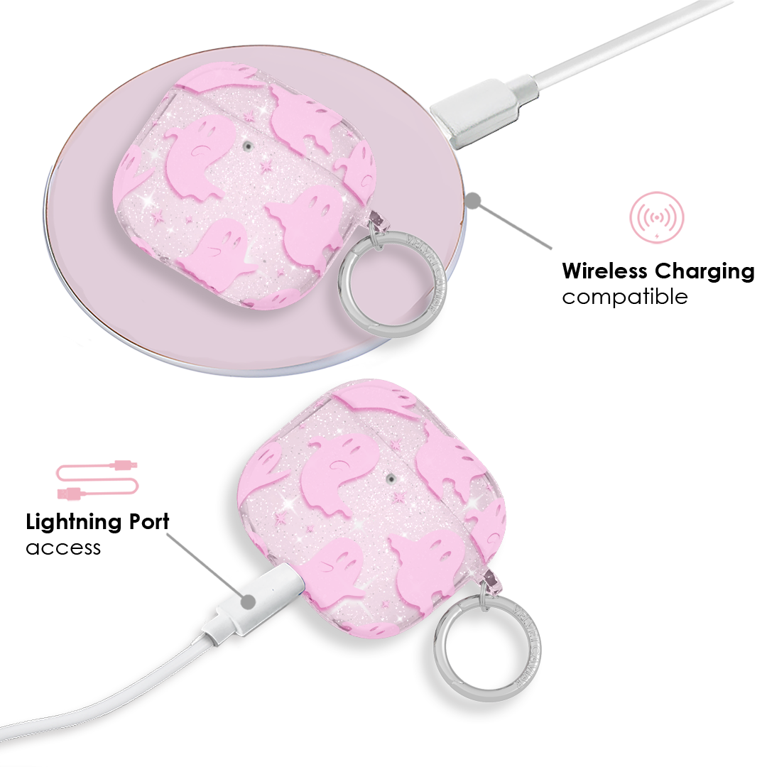 Ghosted Pink Glitter AirPod Case