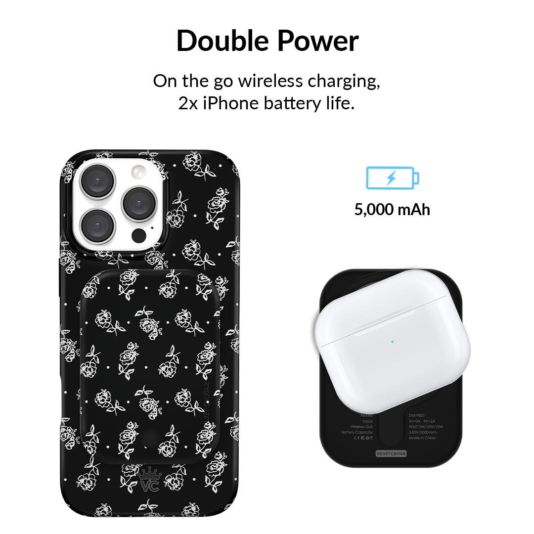 Vintage Roses Portable MagSafe Charger Power Pack