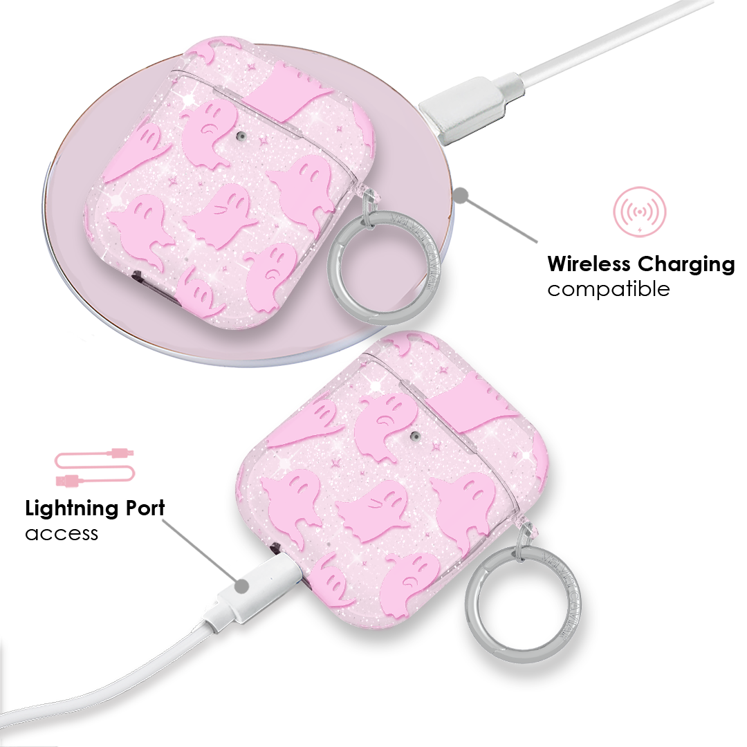 Ghosted Pink Glitter AirPod Case