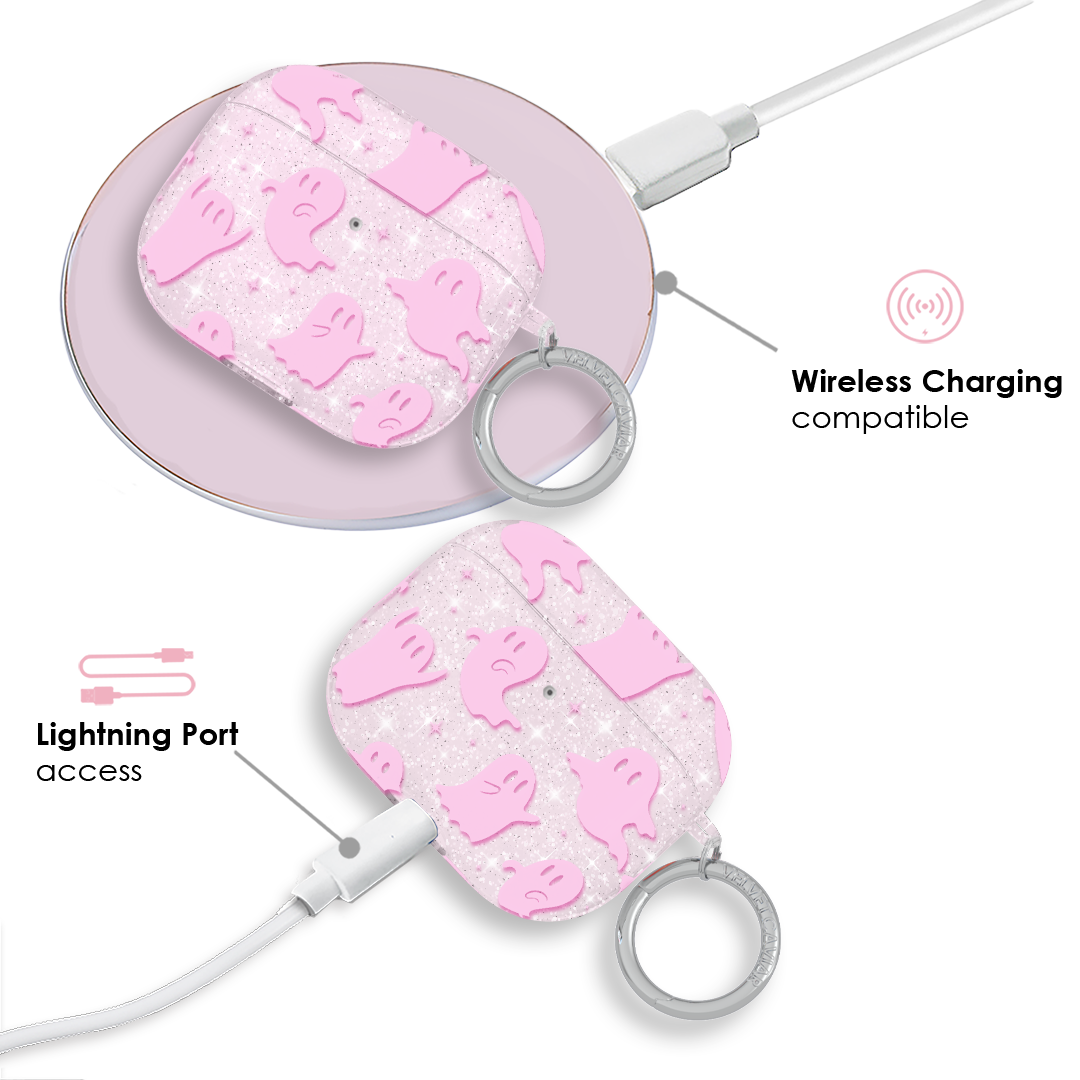Ghosted Pink Glitter AirPod Case