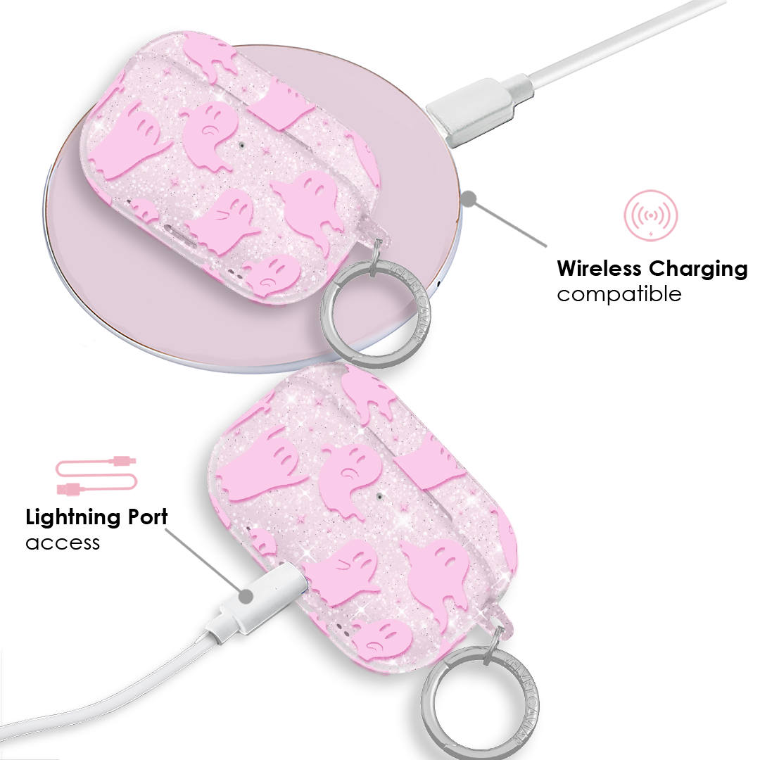 Ghosted Pink Glitter AirPod Case