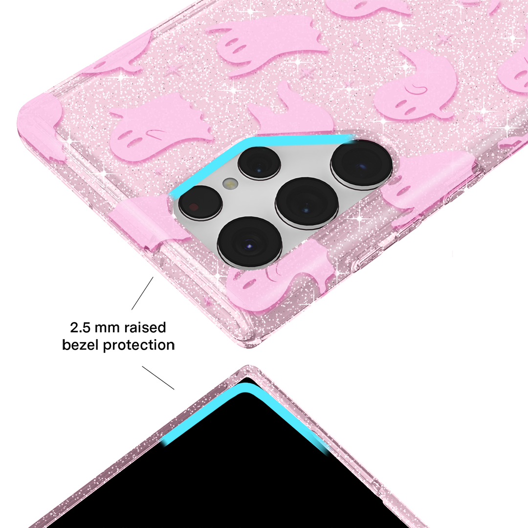 Ghosted Pink Glitter Samsung Case