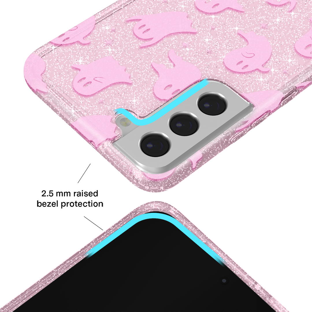 Ghosted Pink Glitter Samsung Case