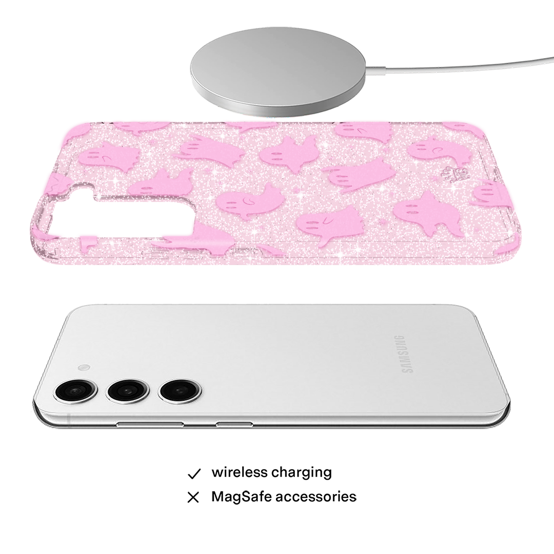 Ghosted Pink Glitter Samsung Case