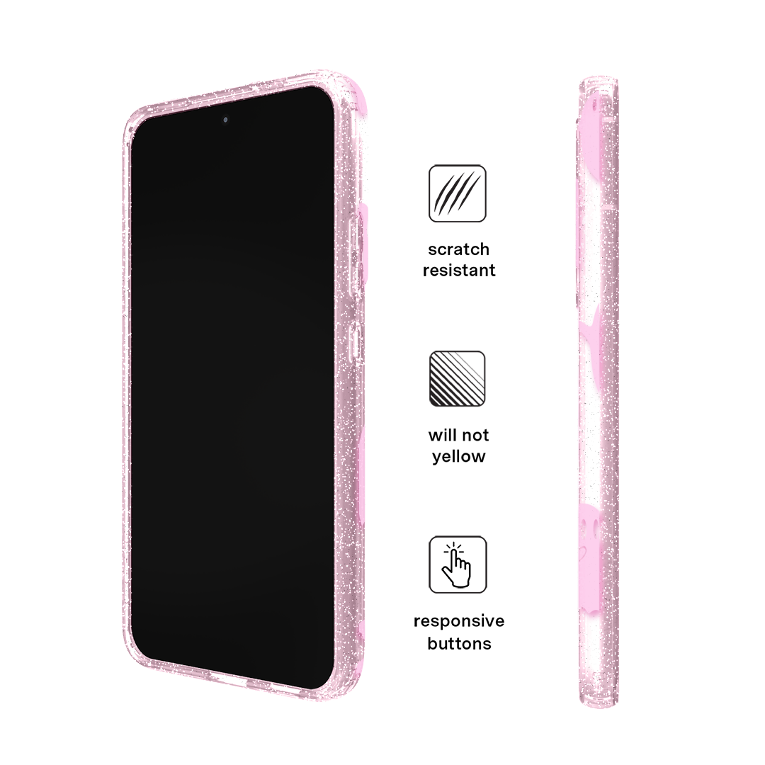 Ghosted Pink Glitter Samsung Case