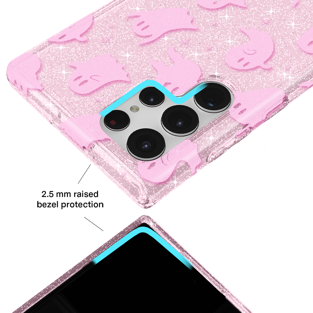 Ghosted Pink Glitter Samsung Case