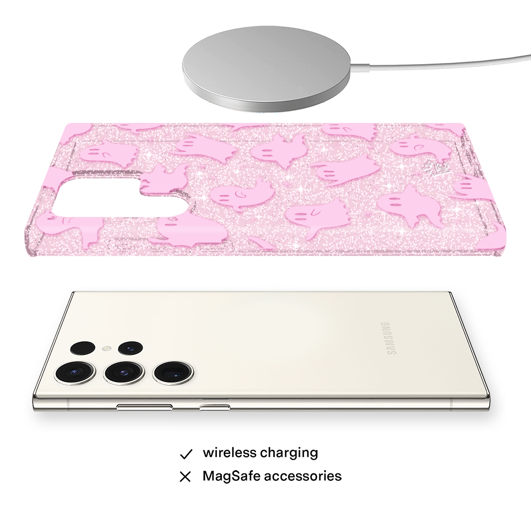 Ghosted Pink Glitter Samsung Case