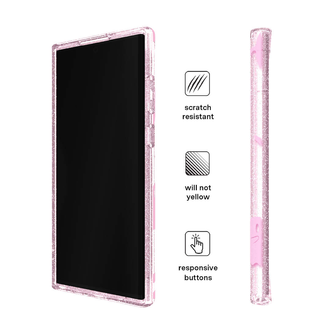 Ghosted Pink Glitter Samsung Case