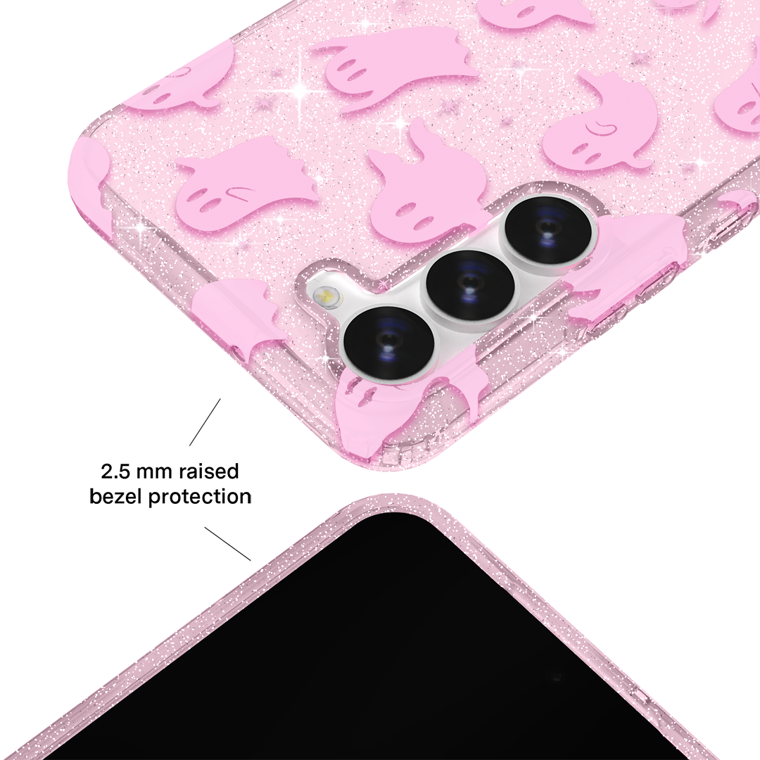 Ghosted Pink Glitter Samsung Case