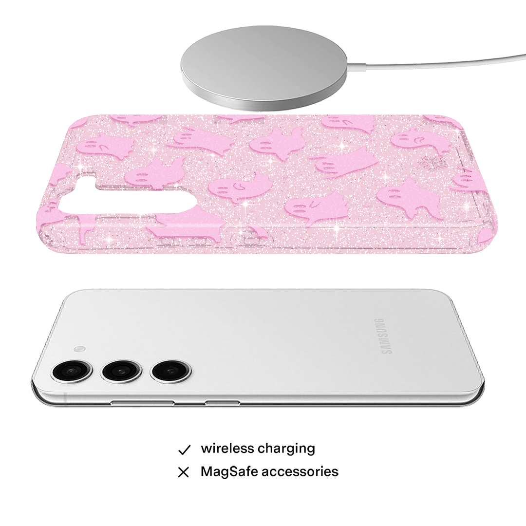 Ghosted Pink Glitter Samsung Case