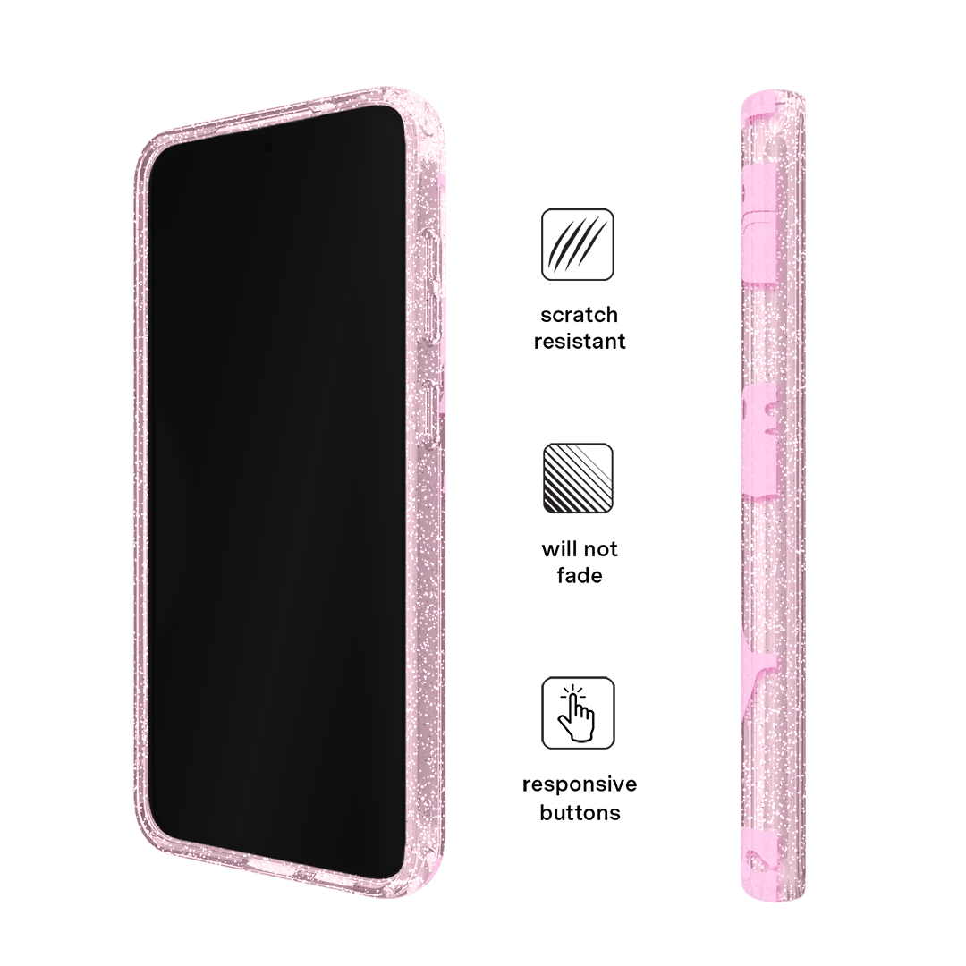Ghosted Pink Glitter Samsung Case